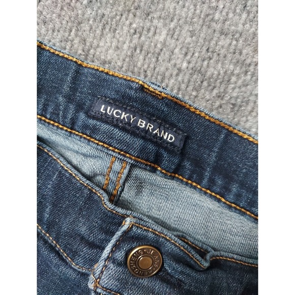 Lucky Brand Jeans Mens 38x32 Blue Medium Wash Whiskered Preppy Stretch - Picture 9 of 12